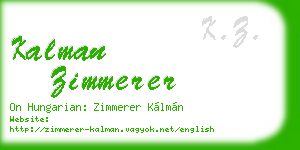 kalman zimmerer business card